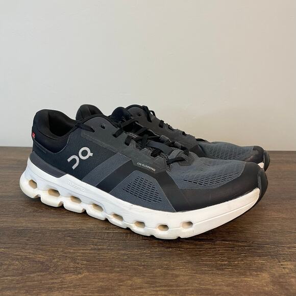 On Cloudstratus Men’s 12 Black Gray Running Shoes Road Cushion Swiss CloudTec - Picture 1 of 12